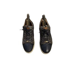 Royal Albartross‎ The Sahara Sneaker Navy Blue Size 7 Snake Print Leather